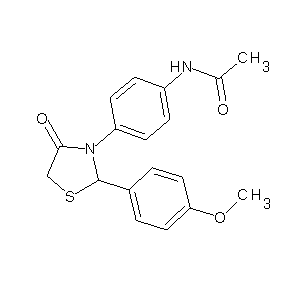 ST044349 N-{4-[2-(4-methoxyphenyl)-4-oxo-1,3-thiazolidin-3-yl]phenyl}acetamide