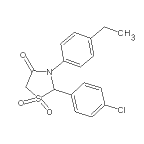 ST044351 2-(4-chlorophenyl)-3-(4-ethylphenyl)-1,3-thiazolidine-1,1,4-trione