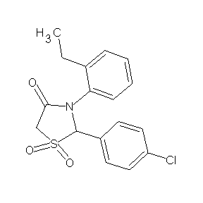 ST044359 2-(4-chlorophenyl)-3-(2-ethylphenyl)-1,3-thiazolidine-1,1,4-trione