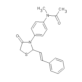 ST044372 N-{4-[2-((1E)-2-phenylvinyl)-4-oxo(1,3-thiazolidin-3-yl)]phenyl}-N-methylaceta mide