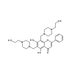 ST044434 6,8-bis{[4-(2-hydroxyethyl)piperazinyl]methyl}-5,7-dihydroxy-2-phenylchromen-4 -one