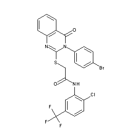 ST044699 2-[3-(4-bromophenyl)-4-oxo(3-hydroquinazolin-2-ylthio)]-N-[2-chloro-5-(trifluo romethyl)phenyl]acetamide