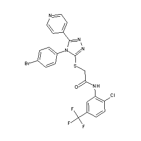 ST044729 2-[4-(4-bromophenyl)-5-(4-pyridyl)(1,2,4-triazol-3-ylthio)]-N-[2-chloro-5-(tri fluoromethyl)phenyl]acetamide