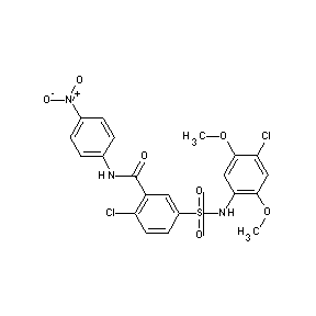 ST044986 (2-chloro-5-{[(4-chloro-2,5-dimethoxyphenyl)amino]sulfonyl}phenyl)-N-(4-nitrop henyl)carboxamide