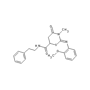 ST045250 {2-[(2-methoxyphenyl)azamethylene]-3-methyl-4-oxo(1,3-thiazaperhydroin-6-yl)}- N-(2-phenylethyl)carboxamide