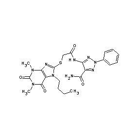 ST045569 5-[2-(7-butyl-1,3-dimethyl-2,6-dioxo(1,3,7-trihydropurin-8-ylthio))acetylamino ]-2-phenyl-1,2,3-triazole-4-carboxamide