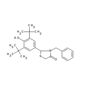 ST047222 2-[3,5-bis(tert-butyl)-4-hydroxyphenyl]-3-benzyl-1,3-thiazolidin-4-one