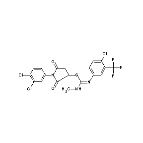 ST047712 3-{(1Z)-2-[4-chloro-3-(trifluoromethyl)phenyl]-1-(methylamino)-2-azavinylthio} -1-(3,4-dichlorophenyl)azolidine-2,5-dione
