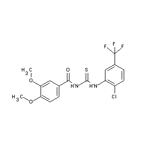 ST049112 (3,4-dimethoxyphenyl)-N-({[2-chloro-5-(trifluoromethyl)phenyl]amino}thioxometh yl)carboxamide