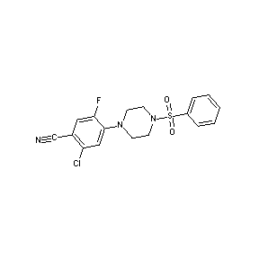 ST049604 2-chloro-5-fluoro-4-[4-(phenylsulfonyl)piperazinyl]benzenecarbonitrile