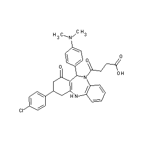 ST050002 4-{11-[4-(dimethylamino)phenyl]-3-(4-chlorophenyl)-1-oxo(2,3,4-trihydro-5H,11H -benzo[b]benzo[2,1-f]1,4-diazepin-10-yl)}-4-oxobutanoic acid