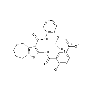 ST050576 {2-[(2-chloro-5-nitrophenyl)carbonylamino](4,5,6,7,8-pentahydrocyclohepta[1,2- b]thiophen-3-yl)}-N-(2-ethoxyphenyl)carboxamide