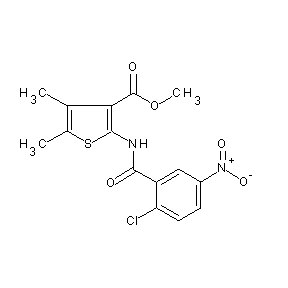ST051341 methyl 2-[(2-chloro-5-nitrophenyl)carbonylamino]-4,5-dimethylthiophene-3-carbo xylate