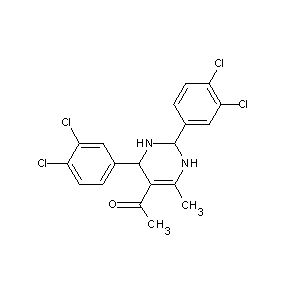 ST051433 5-acetyl-2,6-bis(3,4-dichlorophenyl)-4-methyl-1,2,3,6-tetrahydropyrimidine