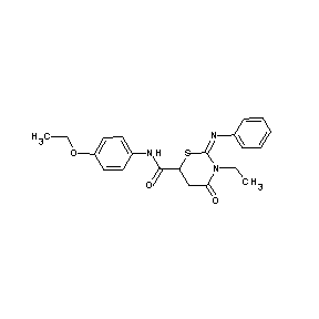 ST051527 N-(4-ethoxyphenyl)[3-ethyl-4-oxo-2-(phenylazamethylene)(1,3-thiazaperhydroin-6 -yl)]carboxamide