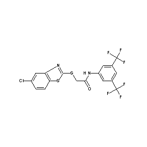 ST051836 N-[3,5-bis(trifluoromethyl)phenyl]-2-(5-chlorobenzothiazol-2-ylthio)acetamide