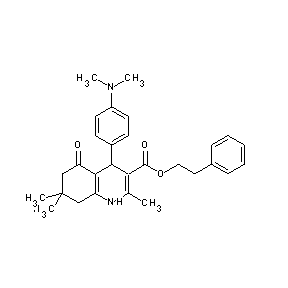 ST052231 2-phenylethyl 4-[4-(dimethylamino)phenyl]-2,7,7-trimethyl-5-oxo-1,4,6,7,8-pent ahydroquinoline-3-carboxylate