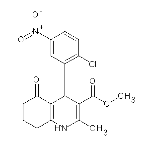 ST052341 methyl 4-(2-chloro-5-nitrophenyl)-2-methyl-5-oxo-1,4,6,7,8-pentahydroquinoline -3-carboxylate