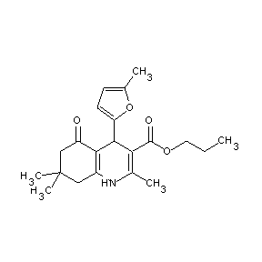 ST052372 propyl 2,7,7-trimethyl-4-(5-methyl(2-furyl))-5-oxo-1,4,6,7,8-pentahydroquinoli ne-3-carboxylate