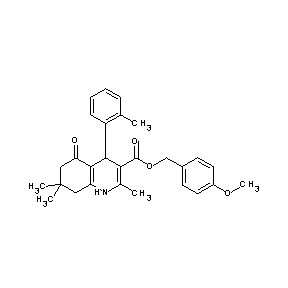 ST052379 (4-methoxyphenyl)methyl 2,7,7-trimethyl-4-(2-methylphenyl)-5-oxo-1,4,6,7,8-pen tahydroquinoline-3-carboxylate