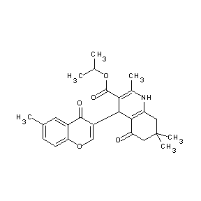 ST052383 methylethyl 2,7,7-trimethyl-4-(6-methyl-4-oxochromen-3-yl)-5-oxo-1,4,6,7,8-pen tahydroquinoline-3-carboxylate