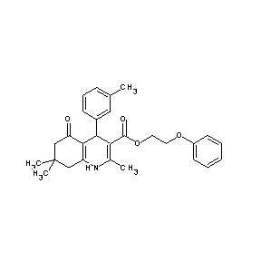 ST052394 2-phenoxyethyl 2,7,7-trimethyl-4-(3-methylphenyl)-5-oxo-1,4,6,7,8-pentahydroqu inoline-3-carboxylate