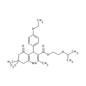 ST052403 2-(methylethoxy)ethyl 4-(4-ethoxyphenyl)-2,7,7-trimethyl-5-oxo-1,4,6,7,8-penta hydroquinoline-3-carboxylate