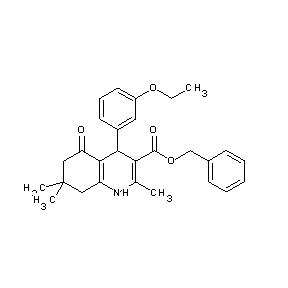 ST052420 phenylmethyl 4-(3-ethoxyphenyl)-2,7,7-trimethyl-5-oxo-1,4,6,7,8-pentahydroquin oline-3-carboxylate