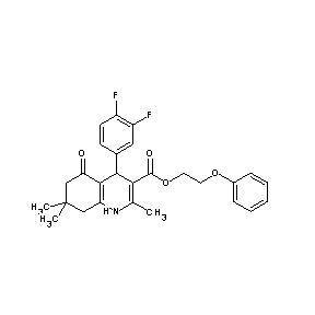 ST052421 2-phenoxyethyl 4-(3,4-difluorophenyl)-2,7,7-trimethyl-5-oxo-1,4,6,7,8-pentahyd roquinoline-3-carboxylate