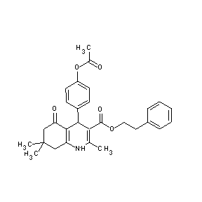 ST052431 4-{2,7,7-trimethyl-5-oxo-3-[(2-phenylethyl)oxycarbonyl]-4-1,4,6,7,8-pentahydro quinolyl}phenyl acetate