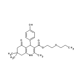 ST052448 2-propoxyethyl 4-(4-hydroxyphenyl)-2,7,7-trimethyl-5-oxo-1,4,6,7,8-pentahydroq uinoline-3-carboxylate