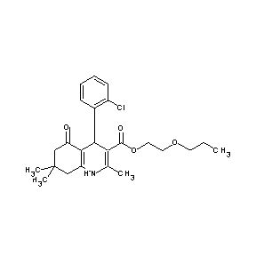 ST052454 2-propoxyethyl 4-(2-chlorophenyl)-2,7,7-trimethyl-5-oxo-1,4,6,7,8-pentahydroqu inoline-3-carboxylate