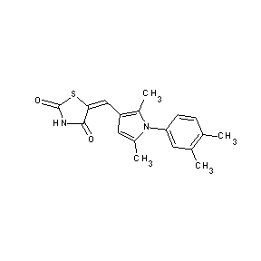 ST052946 5-{[1-(3,4-dimethylphenyl)-2,5-dimethylpyrrol-3-yl]methylene}-1,3-thiazolidine -2,4-dione