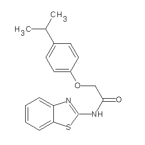 ST053734 N-benzothiazol-2-yl-2-[4-(methylethyl)phenoxy]acetamide