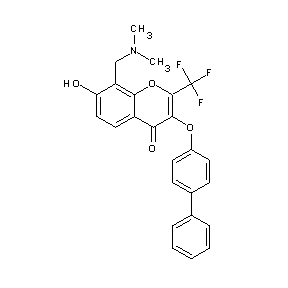 ST053884 8-[(dimethylamino)methyl]-7-hydroxy-3-(4-phenylphenoxy)-2-(trifluoromethyl)chr omen-4-one