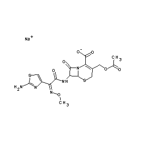ST055250 7-[(2Z)-2-(2-amino(1,3-thiazol-4-yl))-3-methoxy-3-azaprop-2-enoylamino]-3-(ace tyloxymethyl)-6-oxo-2H,7H,7aH-azetidino[2,1-b]1,3-thiazine-4-carboxylic acid, sodium salt