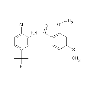 ST055463 N-[2-chloro-5-(trifluoromethyl)phenyl](2-methoxy-4-methylthiophenyl)carboxamid e