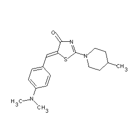 ST055740 5-{[4-(dimethylamino)phenyl]methylene}-2-(4-methylpiperidyl)-1,3-thiazolin-4-o ne