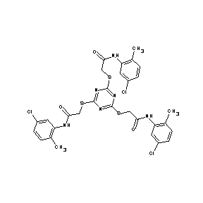 ST055763 2-(4,6-bis{[N-(5-chloro-2-methylphenyl)carbamoyl]methylthio}(1,3,5-triazin-2-y lthio))-N-(5-chloro-2-methylphenyl)acetamide