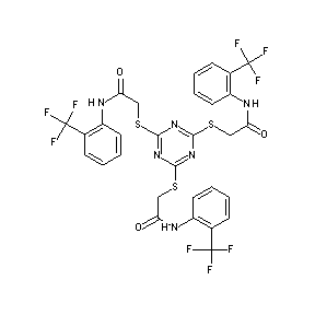 ST055766 2-[4,6-bis({N-[2-(trifluoromethyl)phenyl]carbamoyl}methylthio)(1,3,5-triazin-2 -ylthio)]-N-[2-(trifluoromethyl)phenyl]acetamide