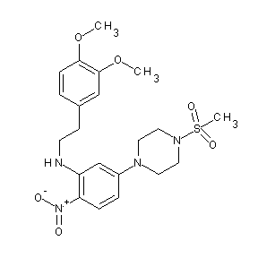 ST056112 4-(3-{[2-(3,4-dimethoxyphenyl)ethyl]amino}-4-nitrophenyl)-1-(methylsulfonyl)pi perazine