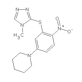 ST056115 2-(4-methyl(1,2,4-triazol-3-ylthio))-1-nitro-4-piperidylbenzene