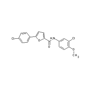 ST056118 N-(3-chloro-4-methoxyphenyl)[5-(4-chlorophenyl)(2-furyl)]carboxamide