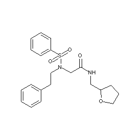 ST056128 N-(oxolan-2-ylmethyl)-2-[(2-phenylethyl)(phenylsulfonyl)amino]acetamide