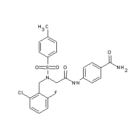 ST056143 4-(2-{[(2-chloro-6-fluorophenyl)methyl][(4-methylphenyl)sulfonyl]amino}acetyla mino)benzamide