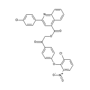 ST056153 2-[4-(6-chloro-2-nitrophenoxy)phenyl]-2-oxoethyl 2-(4-chlorophenyl)quinoline-4 -carboxylate