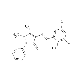 ST056155 4-[(1E)-2-(3,5-dichloro-2-hydroxyphenyl)-1-azavinyl]-2,3-dimethyl-1-phenyl-3-p yrazolin-5-one