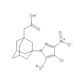ST056168 2-[3-(4-chloro-5-methyl-3-nitropyrazolyl)adamantanyl]acetic acid