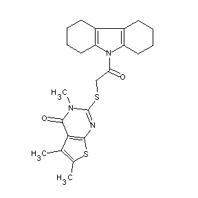ST056748 3,5,6-trimethyl-2-(2-(1,2,3,4,5,6,7,8,9-nonahydro-4aH-carbazol-9-yl)-2-oxoethy lthio)-3-hydrothiopheno[2,3-d]pyrimidin-4-one