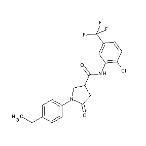 ST057309 N-[2-chloro-5-(trifluoromethyl)phenyl][1-(4-ethylphenyl)-5-oxopyrrolidin-3-yl] carboxamide